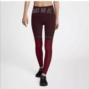 Nike Power Training Tights S Burgundy